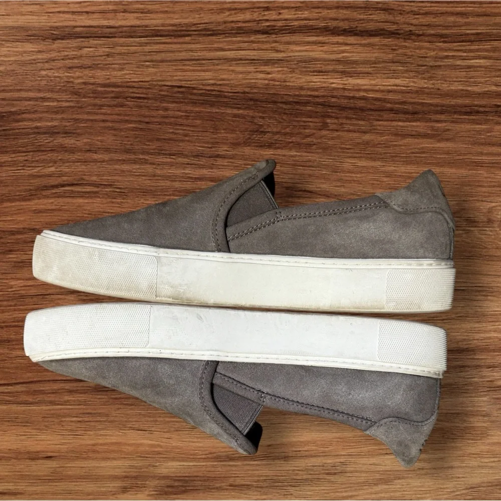 Womens Ugg Australia Jass Gray Taupe Suede Slip On Casual Sneakers Shoes Size 10